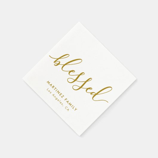 Gold Script Seligen Holiday Erntedank Napkins Serviette (Ecke)