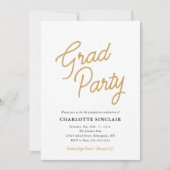 Gold Script Simple Budget Party Einladung (Vorderseite)