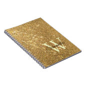 Gold Script Small Monogram Frost Glitzer Girly Notizblock (Rechte Seite)