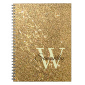 Gold Script Small Monogram Frost Glitzer Girly Notizblock (Vorderseite)