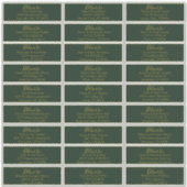 Gold Script Smarald Green Wedding Address Labels (Vorderseite)