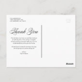 Gold Script Three Foto Collage Wedding Vielen Dank Postkarte (Rückseite)