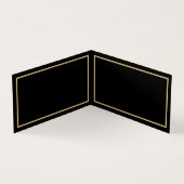 Gold Script Typografie Black Tischnummer Card (Innenseite)