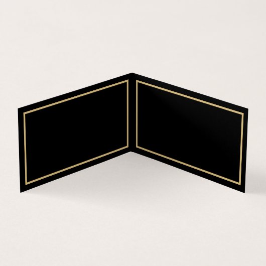 Gold Script Typografie Black Tischnummer Card (Innenseite)