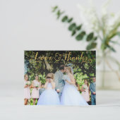 Gold Script Typografie Vielen Dank Foto Postcard Postkarte (Stehend Vorderseite)