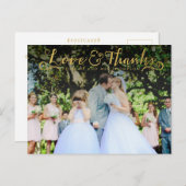Gold Script Typografie Vielen Dank Foto Postcard Postkarte (Vorne/Hinten)