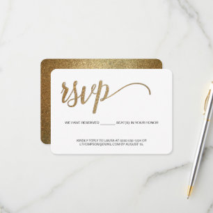 Gold Script-UAWG ohne Mailing Reservierung RSVP Karte