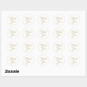 Gold Script Vielen Dank Liebe Hearts Confetti Runder Aufkleber (Blatt)