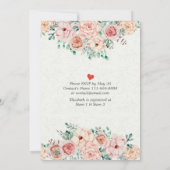 Gold Script Watercolor Floral Brautparty laden Einladung (Rückseite)