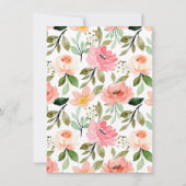 Gold Script Watercolor Floral Bridal Luncheon Einladung (Rückseite)