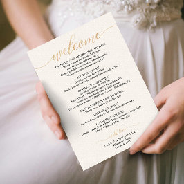 Gold Script Wedding - Begrüßung Einladung