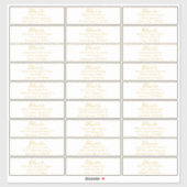 Gold Script Wedding Guest Address Labels (Blatt)