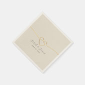 Gold Script Wedding Serviette (Ecke)