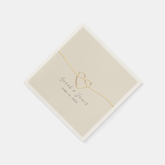 Gold Script Wedding Serviette (Ecke)