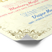 Gold Script Wedding Signature Cocktail Drink Menü Poster (Ecke)