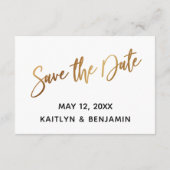Gold Script Wedding Website, Save the Date Card Begleitkarte (Rückseite)