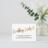 Gold Script Wedding Website, Save the Date Card Begleitkarte (Stehend Vorderseite)
