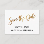Gold Script Wedding Website, Save the Date Card Begleitkarte (Rückseite)