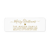 Gold Script Weihnachts-Rücksendeadresse (Vorne)