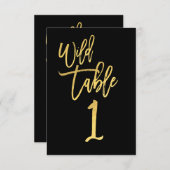 Gold Script Wild Birthday Party Tischnummer 1 (Vorne/Hinten)