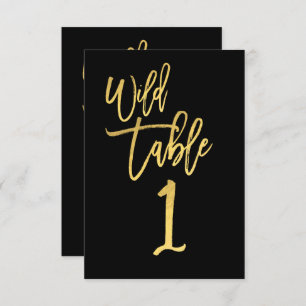 Gold Script Wild Birthday Party Tischnummer 1