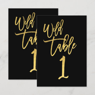 Gold Script Wild Birthday Party Tischnummer 1