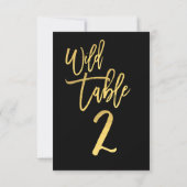 Gold Script Wild Birthday Party Tischnummer 2 (Rückseite)