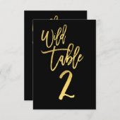 Gold Script Wild Birthday Party Tischnummer 2 (Vorne/Hinten)