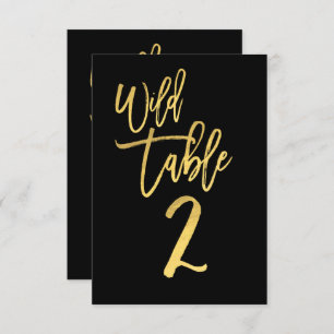 Gold Script Wild Birthday Party Tischnummer 2