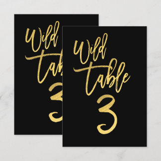Gold Script Wild Birthday Party Tischnummer 3