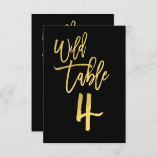 Gold Script Wild Birthday Party Tischnummer 4