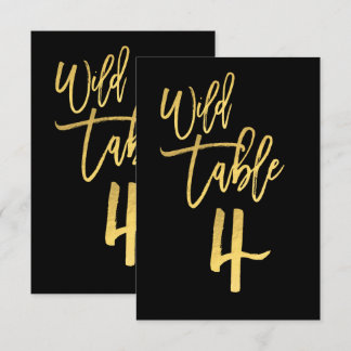 Gold Script Wild Birthday Party Tischnummer 4