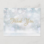 Gold Script Winter Snowflakes Business Thank You Postkarte<br><div class="desc">Winter snowflakes business thank you postcard featuring an elegant gold script font. This chic design is ideal for a wide range of businesses including spas salons hair and makeup stylists boutiques beauticians just to name a few. Designed by Thisisnotme©</div>