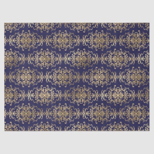 Gold Scroll Arbeit an Lila Seidenpapier (Vorderseite)