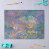 Gold Scroll Arbeiten an Lila, rosa, blauen Decouts Seidenpapier (Basteln)