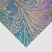 Gold Scroll Arbeiten an Lila, rosa, blauen Decouts Seidenpapier (Detail)