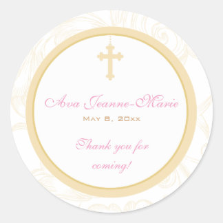Gold Scroll Cross Address Label/Bevorzugungs-Stick Runder Aufkleber