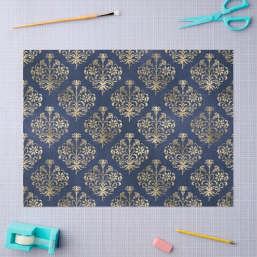 Gold Scroll Design auf Lila Decoupage Seidenpapier (Basteln)