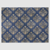 Gold Scroll Design auf Lila Decoupage Seidenpapier (Vorderseite)