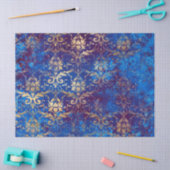 Gold Scroll Work Blume auf Blue Decoupage Seidenpapier (Basteln)