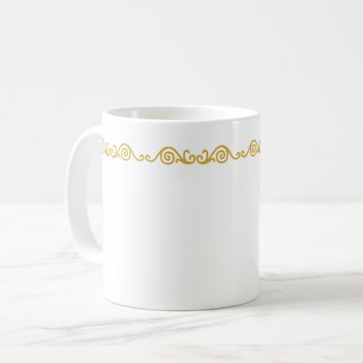 Gold Scroll Work Tasse (Vorderseite Links)