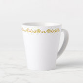 Gold Scrollwork Latte Tasse (Rechte Ecke)