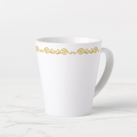 Gold Scrollwork Latte Tasse (Rechte Ecke)