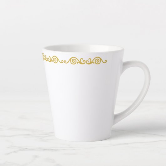 Gold Scrollwork Latte Tasse (Rechts)