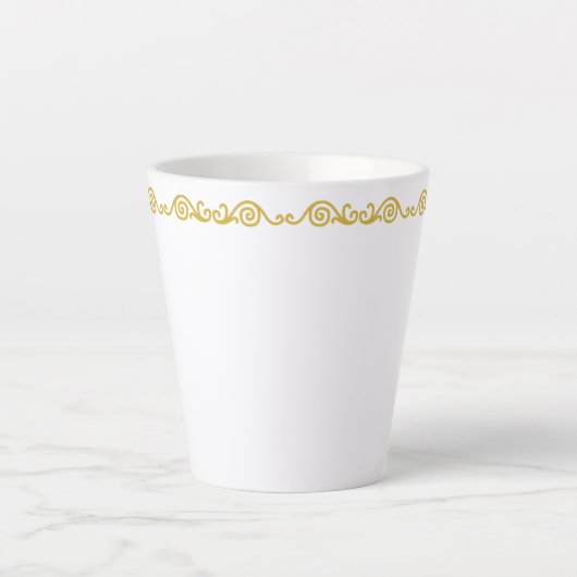 Gold Scrollwork Latte Tasse (Vorderseite)