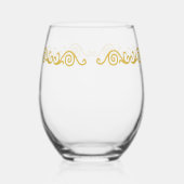 Gold Scrollwork Weinglas Ohne Stiel (Rechts)
