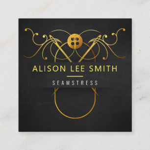 Gold Seamstress Handnähte Dressmaker Quadratische Visitenkarte