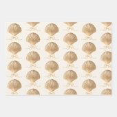 Gold Seashell mit Coquette Bow Weihnachtsgeschenk Geschenkpapier Set (Vorderseite 3)