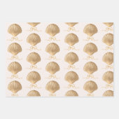 Gold Seashell mit Coquette Bow Weihnachtsgeschenk Geschenkpapier Set (Vorderseite 2)