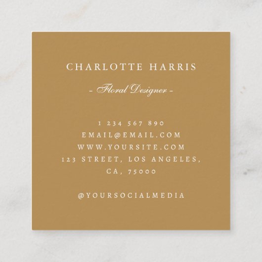 Gold Seashell & Pearls Coastal Chic Any Profession Quadratische Visitenkarte (Rückseite)